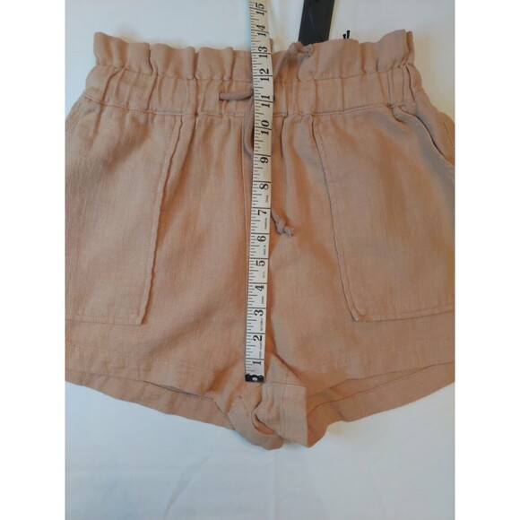 BlankNYC Paper Bag Camel Drawstring Elastic Waist High-Rise Short Shorts XS - Picture 6 of 7
